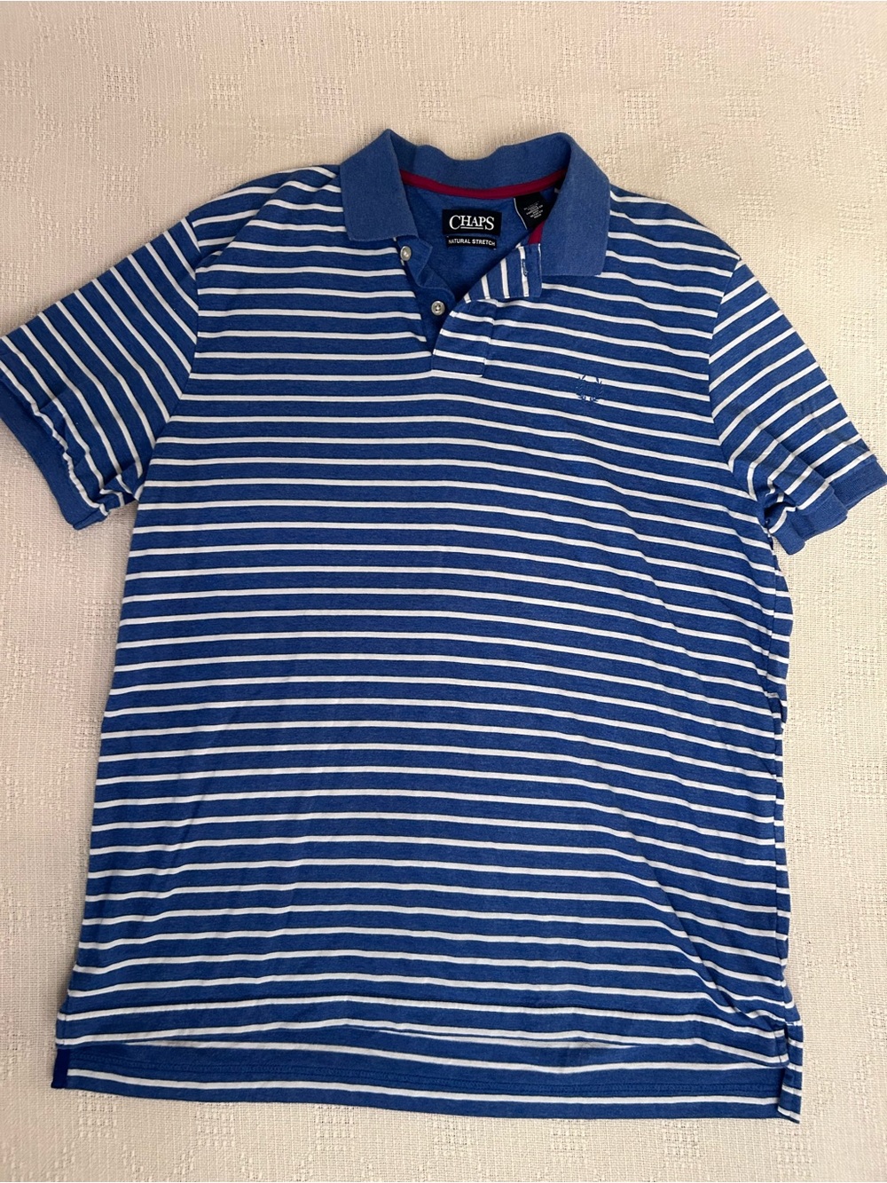 Chaps Men’s Blue & White Striped Polo
